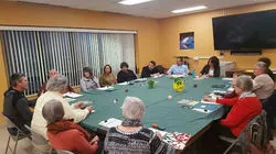 Meeting at a conference table